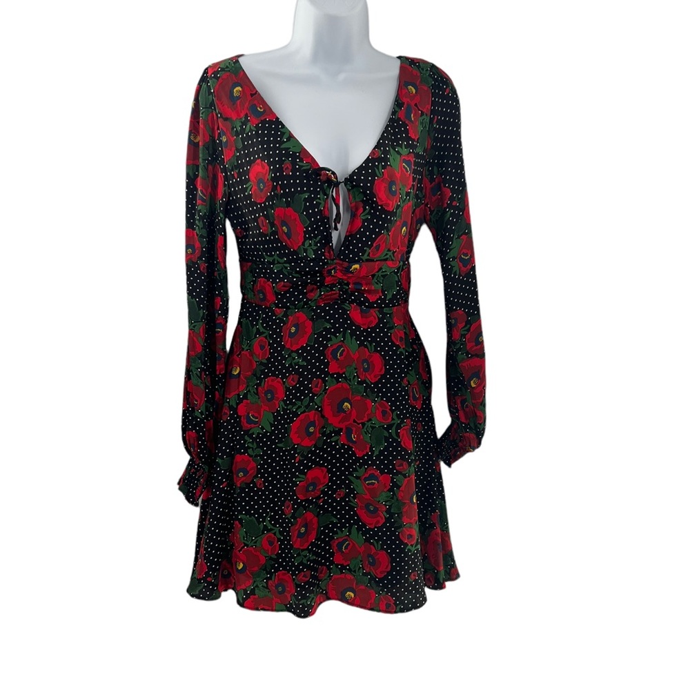 FREE PEOPLE Morning Light Poppy Dress Women's Size 6 - Picture 2 of 15